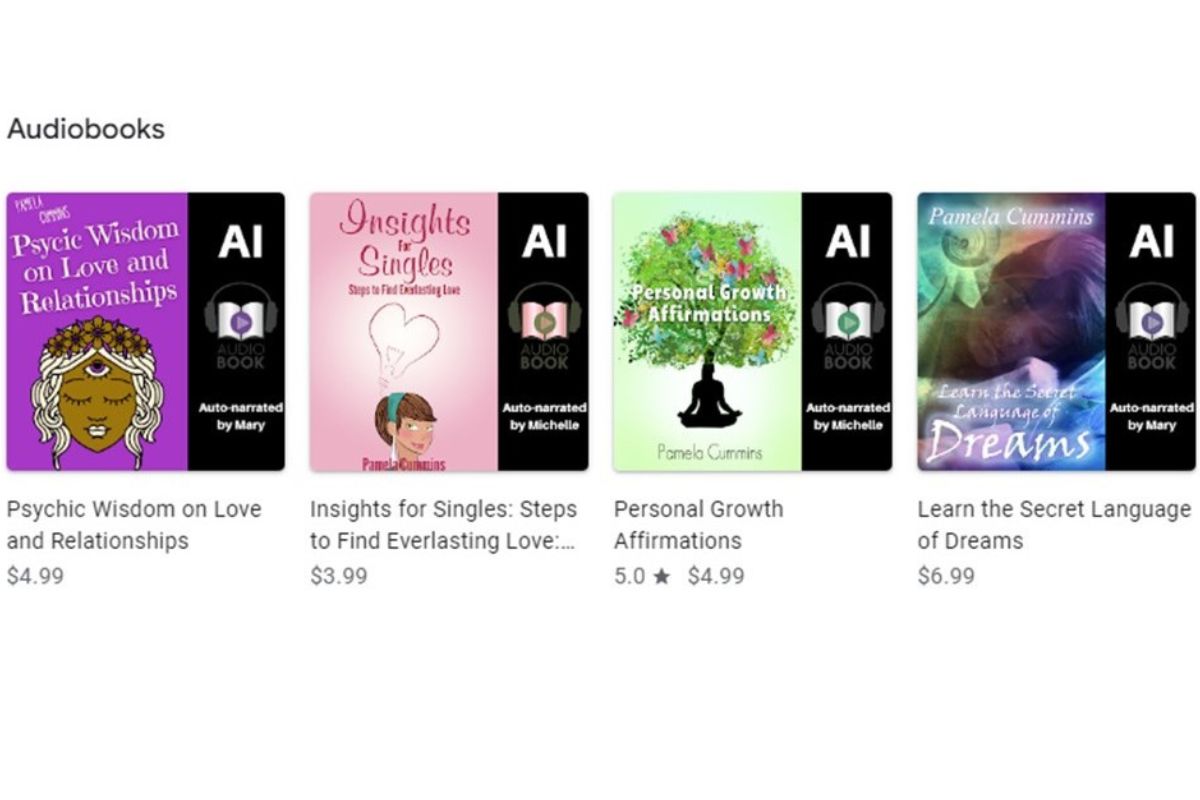 My Audiobooks Using Google Auto-narrated by author Pamela Cummins